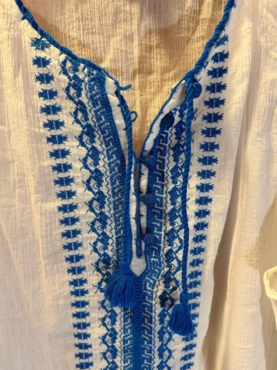 Ralph Lauren White Sleeveless Tank Top with Blue Embroidery Size XL - Picture 2 of 5